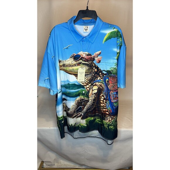Hardaddy Crocodile Shirt Button Up NEW XXL - Picture 1 of 4